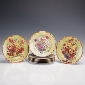 8pc French Home Limoges Floral Plates