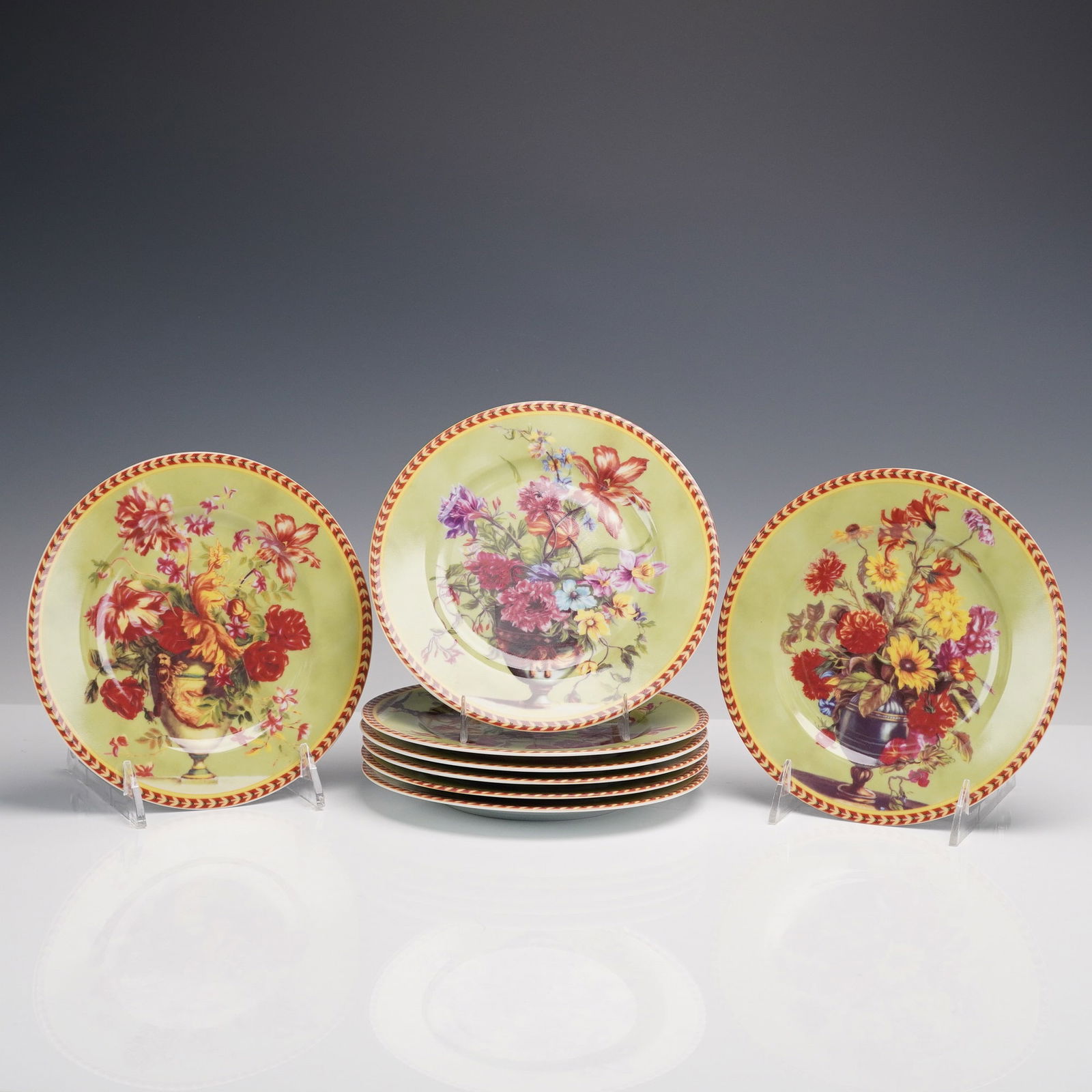 8pc French Home Limoges Floral Plates (1 of 7)