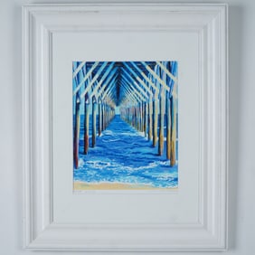 Limited Edition Joanie Tiska Kennedy Lithograph, Pier