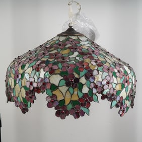 Stained Glass Floral Hanging Chandelier Light Fixture