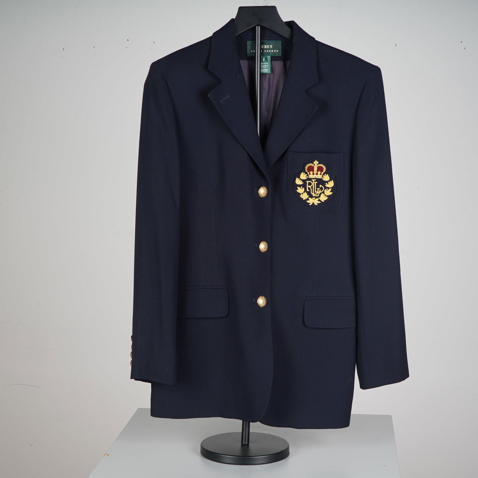 Ralph Lauren Navy Wool Women's Blazer, Size 8 (1 of 5)