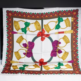 Longchamp Equestrian Silk Neck Scarf