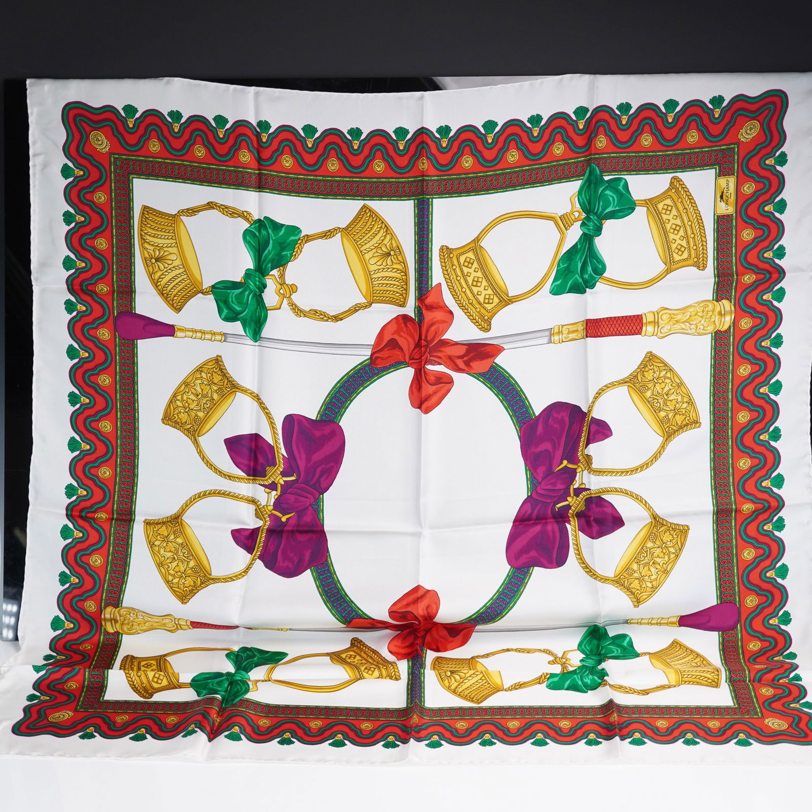 Longchamp Equestrian Silk Neck Scarf (1 of 5)