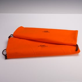 Pair of Hermes Paris Orange Dust Bags