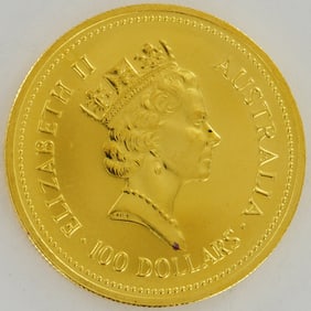 1987 Australian Nugget Elizabeth II 100 Dollars 1 oz Gold Coin