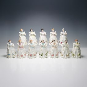 12pc Royal Doulton Porcelain Figurines, Figure of the Month Series