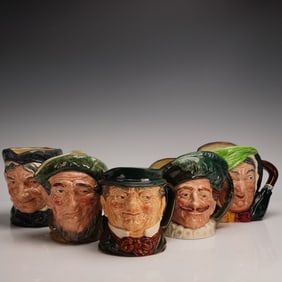 5pc Royal Doulton Large Character Jugs