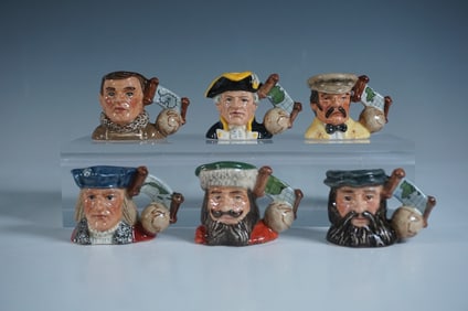 Royal Doulton Set of 6 Tiny Character Jugs, Explorers Series