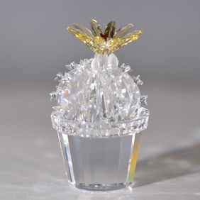 Swarovski Crystal Figurine, Cactus with Flower