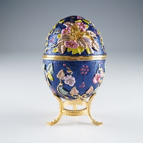 Ruccini, Treasure Box with Stand, Floral Enamel