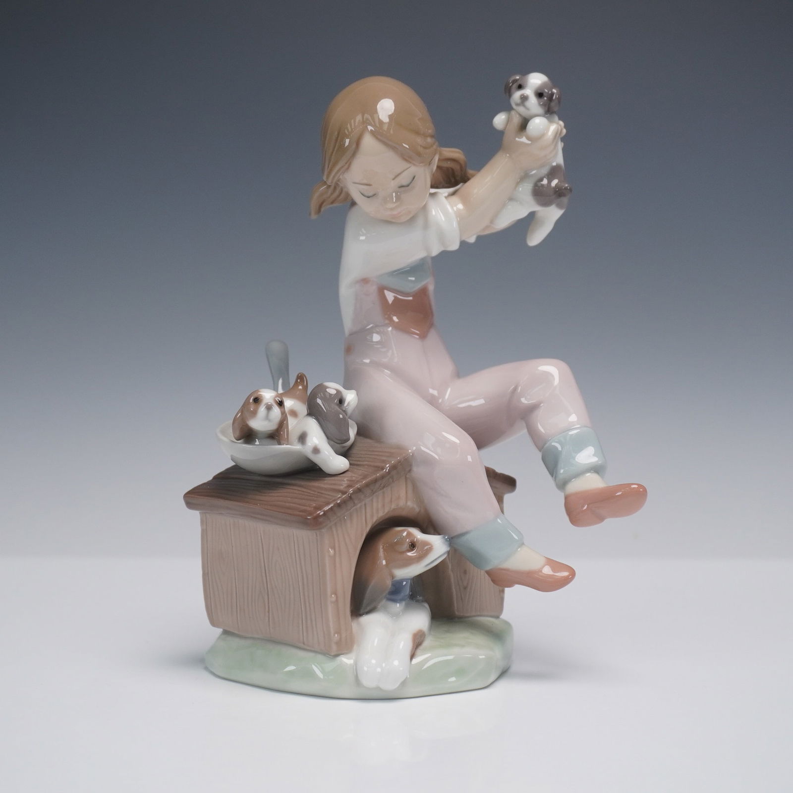 絶版　lladro\"Girl With Geranium\" #3508 絶版 lladro