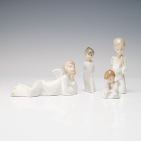 4pc Lladro & Nao Porcelain Angel Figurines