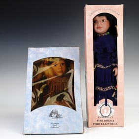 2pc Traditions and Classical Treasures Collectible Porcelain Dolls