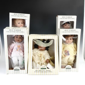 5pc Seymour Mann Collector Vinyl Dolls, Hug 'N Hold & My Special Angel