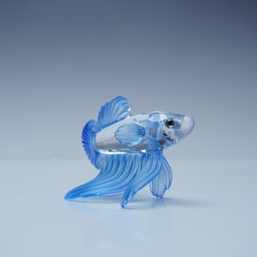 Swarovski Crystal Figurine, Siamese Fighting Fish - Blue