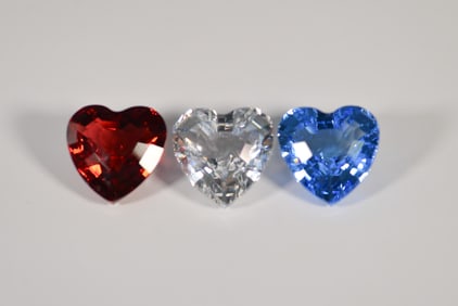 3pc Swarovski SCS Heart Trilogy Crystal Figurines with Boxes