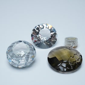3pc Swarovski SCS Crystal Paperweights & Window Ornament