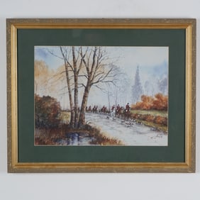 Jose, Equestrian Scene, Print on Paper, Framed