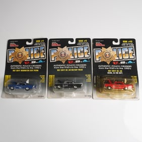 9pc Racing Champions Police USA and Hot Rod Street Wheels Toy Cars