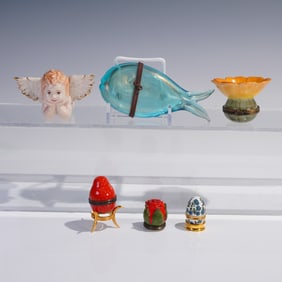 6pc Porcelain & Glass Keepsake Boxes by Halcyon Days, HD, & more