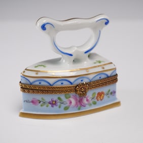 Limoges Porcelain Box, Iron Form by Chamart