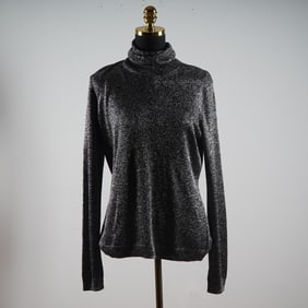 Brooks Brothers Metallic Lurex Turtleneck Sweater