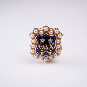 1940 Theta Delta Chi Fraternity Pin with Pearls and Personalization