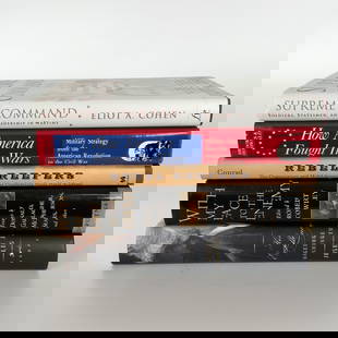 5 Books on American Military History and Strategy: This collection of five books explores various aspects of American military history, leadership, and strategy, spanning conflicts from the American Revolution to the Civil War. Included in this lot ar