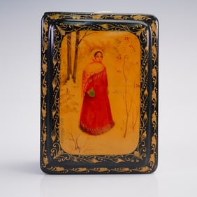 Russian Lacquer Box, Winter Maiden by AVT Ivanov