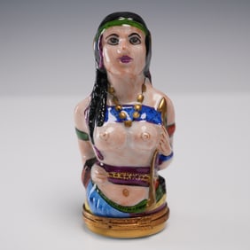 Limoges France Trinket Box, Woman Bust