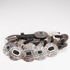 Suzi Roher Black and Metal Concho Belt