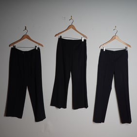 3pc Designer Black Pants, Escada, Valentino, Armani