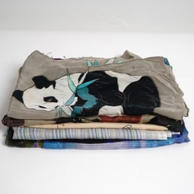 5pc Designer Silk and Patterned Scarves, Includes Worth NY & Ralph Lauren
