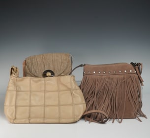 3pc Assorted Designer Handbags, Max Mara, Michael Kors, Grace Ann Agostino