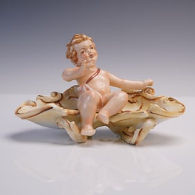 German Porcelain Cherub Figural Dish
