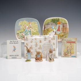 8pc Beatrix Potter Collectible Figurines, Plates, and More