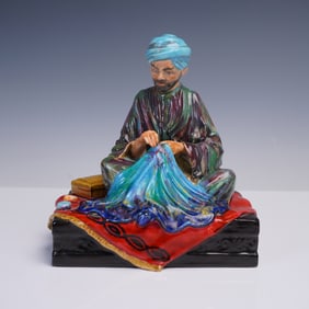 Studio Pottery Figurine, Embroiderer of Kashmir by R. Johnson