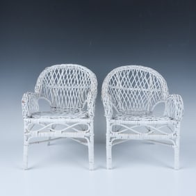 2pc Wicker Doll Furniture, Chairs
