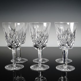 6pc Waterford Crystal Glasses, Lismore Claret