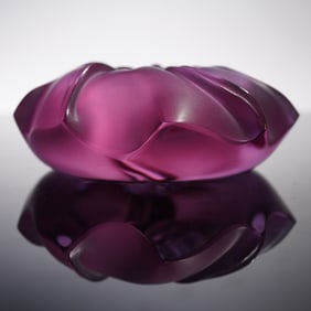 Lalique Crystal Jimson Rose Paperweight