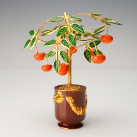 House Of Faberge Orange Tree Sculpture By Franklin Mint