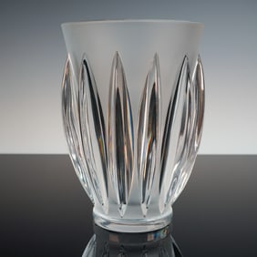 Lalique France Crystal Vase, Courchevel