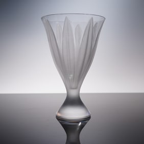 Lalique Frosted Crystal Flower Vase, Campanule