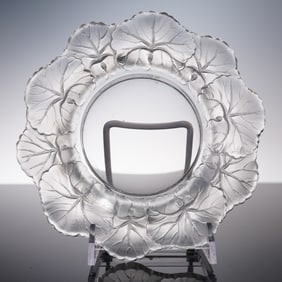 Lalique Crystal Honfleur Geranium Dish