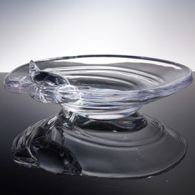 Daum Crystal Dolphin Bowl