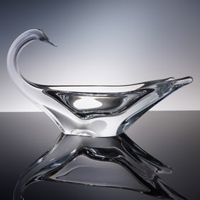 Daum Crystal Swan Bowl