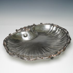 W & S Blackinton Fine Silver Plated Shell Form Footed Centerpiece