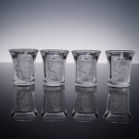 4pc Lalique, Les Enfants Shot Glasses