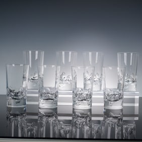 8pc Christofle Highball Glasses, Cluny