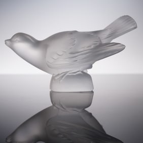 Lalique Crystal Figurine, Wings Spread Sparrow